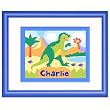 Dinosaurland Blue Personalized Print