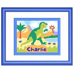 Dinosaurland Blue Personalized Print