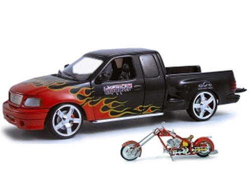 Childrens Toyshop  Toys : American Chopper  - Fire Bike Truck and Chopper Set 1:18th Scale