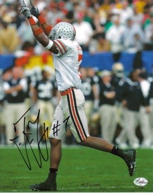 Ted Ginn Autographed/Hand Signed Ohio State Buckeyes 8x10 Photo