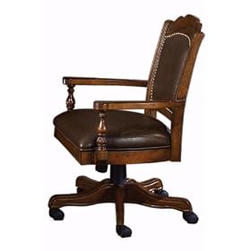Nassau Game Chair, BROWN LEATHER, BROWN by Home Decorators Collection