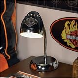 Harley Davidson Chrome and Black Desk Lamp