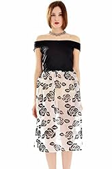 Floral Print Off the Shoulder Organza/Polyester Evening Dress/Prom Dress/Wedding Party Dress 