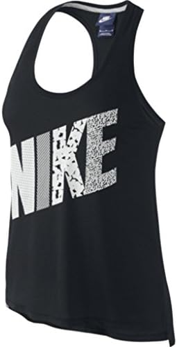 Nike Women's Prep Mixed Print Tank (MD, BLACK/SUMMIT WHITE)