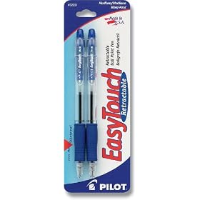 Pilot EasyTouch Pro Retractable Ball Point Pen, Blue, Medium Point, 2-Pack  (32261)