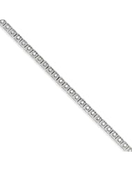 Genuine .925 Sterling Silver Diamond Square Link Bracelet 9.3 Grams . 100% Satisfaction Guaranteed.