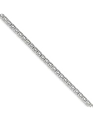 Sterling Silver Diamond Square Link Bracelet