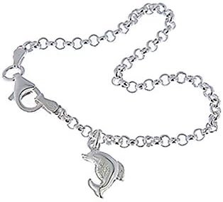 Sterling Silver 925 Kids / Baby Girl Dolphin Charm Bracelet 6" - The Royal Gift