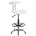 Flash Furniture LF-215-WHITE-GG Vibrant White and Chrome Drafting Stool with Tractor Seat