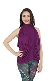 Sleeveless Casual Slouch Boho Woven Turtleneck Blouse by Apple Bottoms