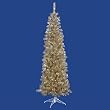 12' Pre-Lit Champagne Artificial Pencil Tinsel Christmas Tree - Clear Lights