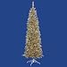 6.5' Pre-Lit Champagne Artificial Pencil Tinsel Christmas Tree - Clear Lights