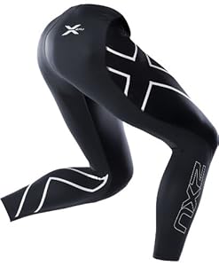 2XU Men's Elite Compression Tights (Black/Steel, Medium)