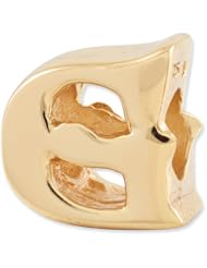 Sterling Silver Gold plated Reflections Letter G Bead
