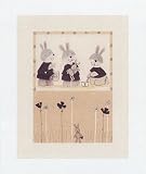 Bears And Rabbits II by Atelier nim. PLAQUE MOUNTED. 12.15 inches width by 18.07 inches height. Highest Quality Art Poster Print