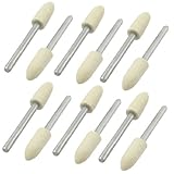 uxcell フェルトボブ　研磨バフ　シャンク3mm　コニカルマウント　12個