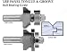 Whiteside 3374 V-Panel Tongue & Groove Router Bit with Ball Bearing Guide (2 Piece Set)