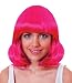 Fancy Dress Mid Shoulder Length Bright Electric Pink Wig