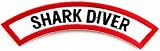 Shark Diver Chevron Patch Embroidered Iron On Scuba Diving Emblem Souvenir