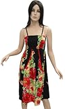 IMAGE OF Hot Black Floral Printed Tube Dress Party Wear Baby Doll Tunic Xmas Christmas Gift