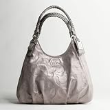 NEW AUTHENTIC COACH MADISON SHIMMER EMBOSSED OP ART LEATHER MAGGIE (Clay/Silver) Reviews