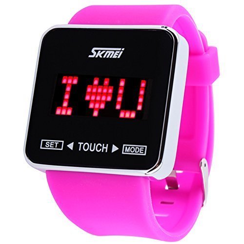 Jewtme Touch Screen Digital LED Waterproof Boys Girls Sport Casual Wrist Watches -Purple