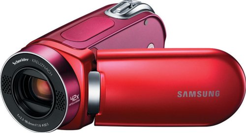 Samsung SMX-F34 Camcorder (SD/SDHC-Card, 16 GB interner Speicher, 34-fach opt. Zoom, 6,9 cm (2,7 Zoll) Display) rot
