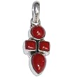 Coral Pendant with Chain Sterling Silver Jewelry 1.25 inches (gpndt035)
