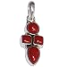 Coral Pendant with Chain Sterling Silver Jewelry 1.25 inches (gpndt035)