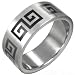 Men's Stainless Steel & Black Resin Ring 8mm