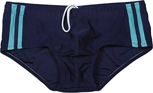 Tulio B415-Classic Side Striped Men's Swim Brief-Navy-Extra Large