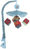 Springmaid Baby Blue Jean Teddy Building Blocks Nursery Collection Musical Mobile