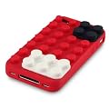 iPhone 4S / iPhone 4 Lego Brick Style Silicone Skin Case / Cover / Shell - Red Part Of The Qubits Accessories Range