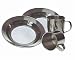 Sports : Partnerpack 2x Teller 2x Tasse Edelstahl Campingset