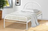 3'0 single metal bed in white or silver