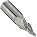 Niagara Cutter TCA330 Carbide End Mill, Uncoated (Bright), 3 Flutes, 15 Degree Taper End