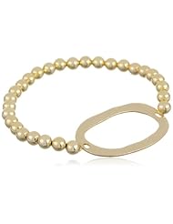 Flashed Oval and Bead Bracelet, 7.5"