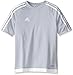 adidas Kids' Soccer Estro Jersey, Light Grey/White, Small