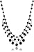 1928 Jewelry Black Faceted Bead Necklace title=