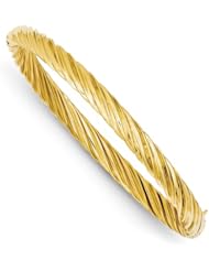 14k 4/16 Oversize Swirl Hinged Bangle Bracelet, Best Quality Free Gift Box Satisfaction Guaranteed
