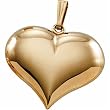14Kt. Yellow Gold. Puffed Heart Pendant