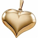 14K Yellow Gold Puffed Heart Pendant