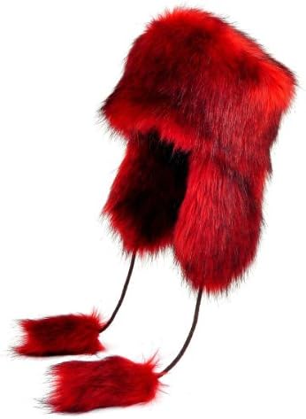 Futrzane Aviator Faux Fur Hat Cossack Russian Style Trapper Winter Women Hat Ushanka