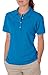 Jerzees Women's 4 Pearl Buttons Collar Polo Shirt, Medium, California Blue