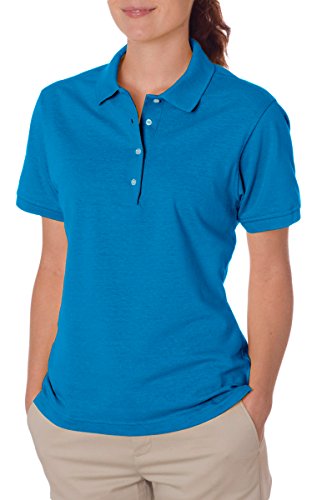 Jerzees 437W Ladies Spotshield Jersey Polo - California Blue, Extra Large