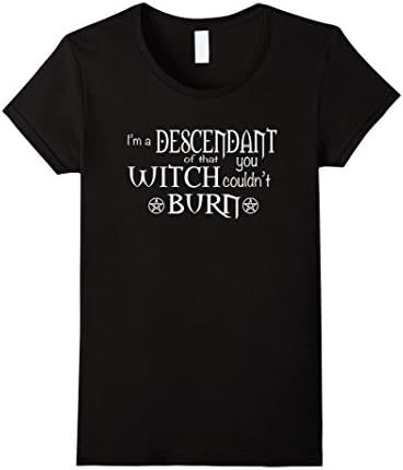 Women's Wiccan Pagan Witch T Shirt Descendant of that Witch Tee XL Black