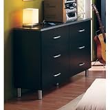 Cosmos Contemporary Black Onyx/Charcoal Double Dresser - South Shore 3127-027