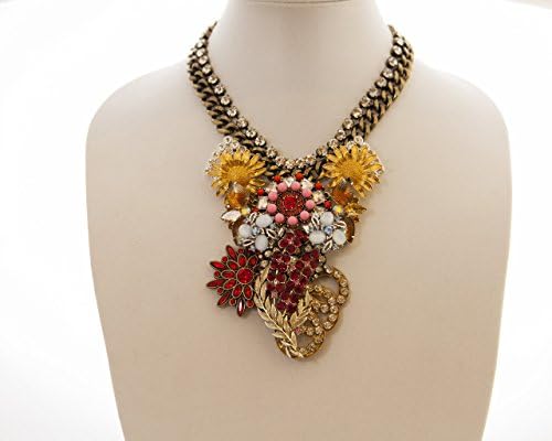 Gold and Pink Statement Necklace