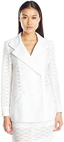 Alax W Diamond Women's Double Breast Blazer 4 White