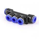 uxcell　クイック継手　アダプタ　コネクタ　押し込み　エア空気圧　5ポート　8mm